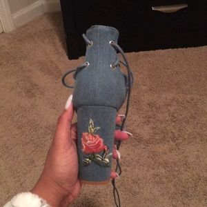 Denim heels